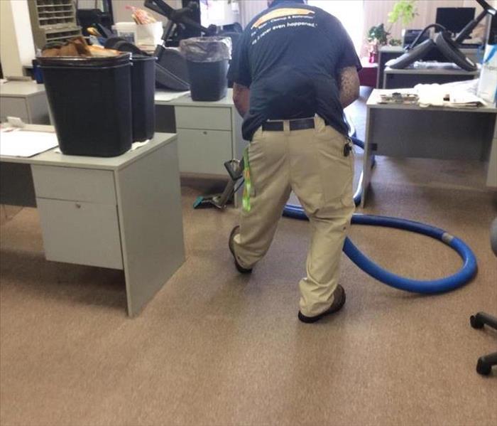 A flooded office space required water extraction by our technicians